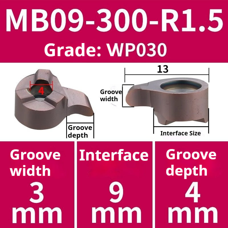 1008-CNC Bore Deep Grooving Inserts Small Hole Grooving Comma Inserts Insert Bar MB-05GR/07GR/09GR Rounded Corner Shandong Denso Pricision Tools Co.,Ltd.